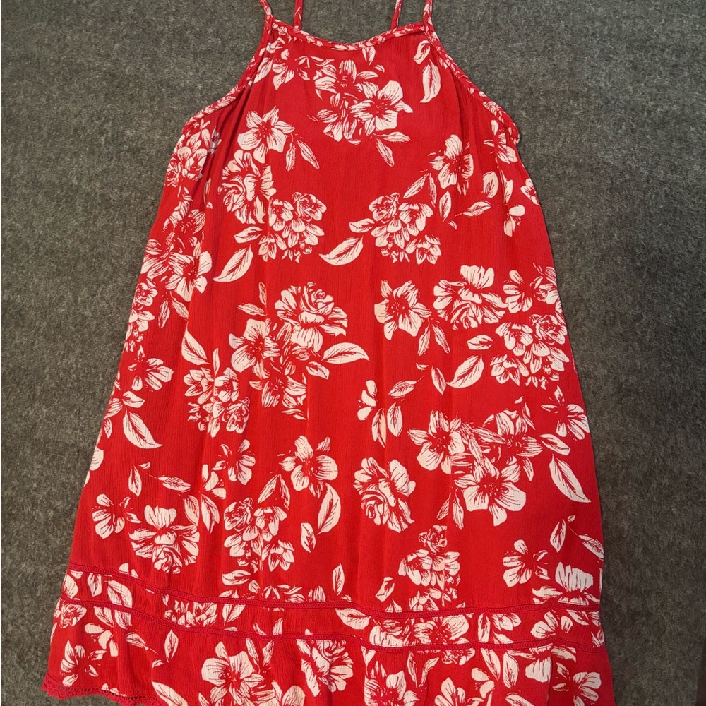 Superdry Red and White Mini Cami Beach Dress